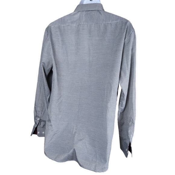 Nicole Miller Shirt Mens Size Large Black & White Check Button Up Dress Shirt - Picture 7 of 10